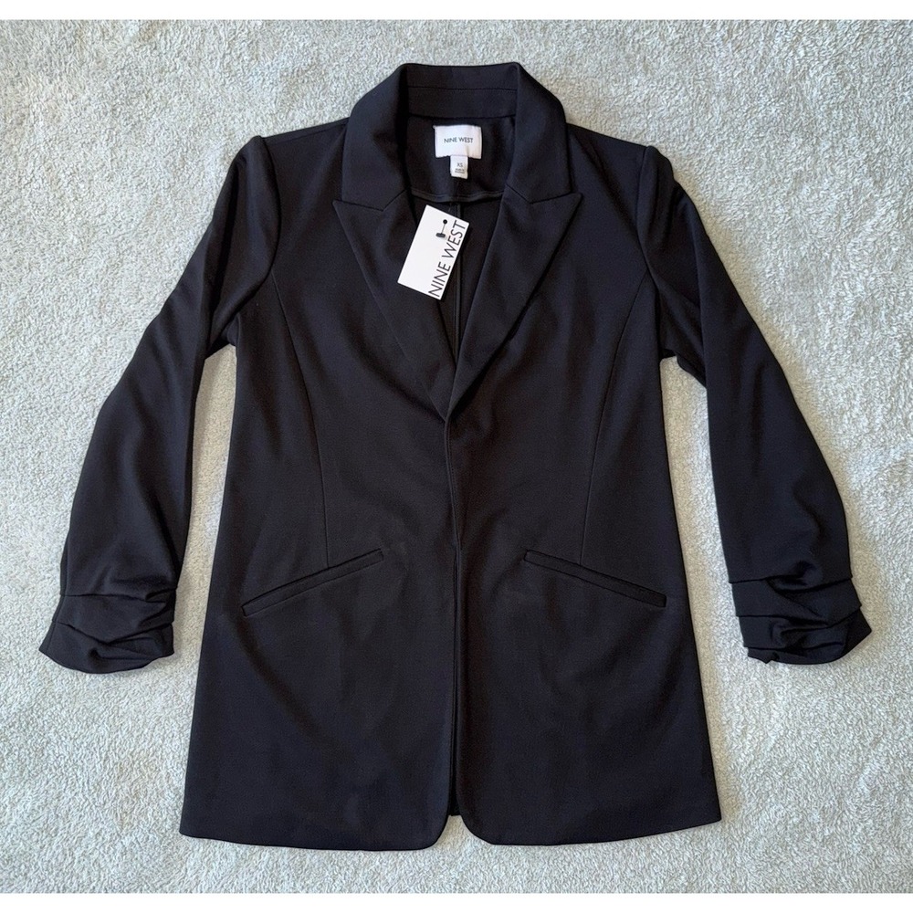 NWT Nine West Closureless Blazer Black Womens Size XS‎